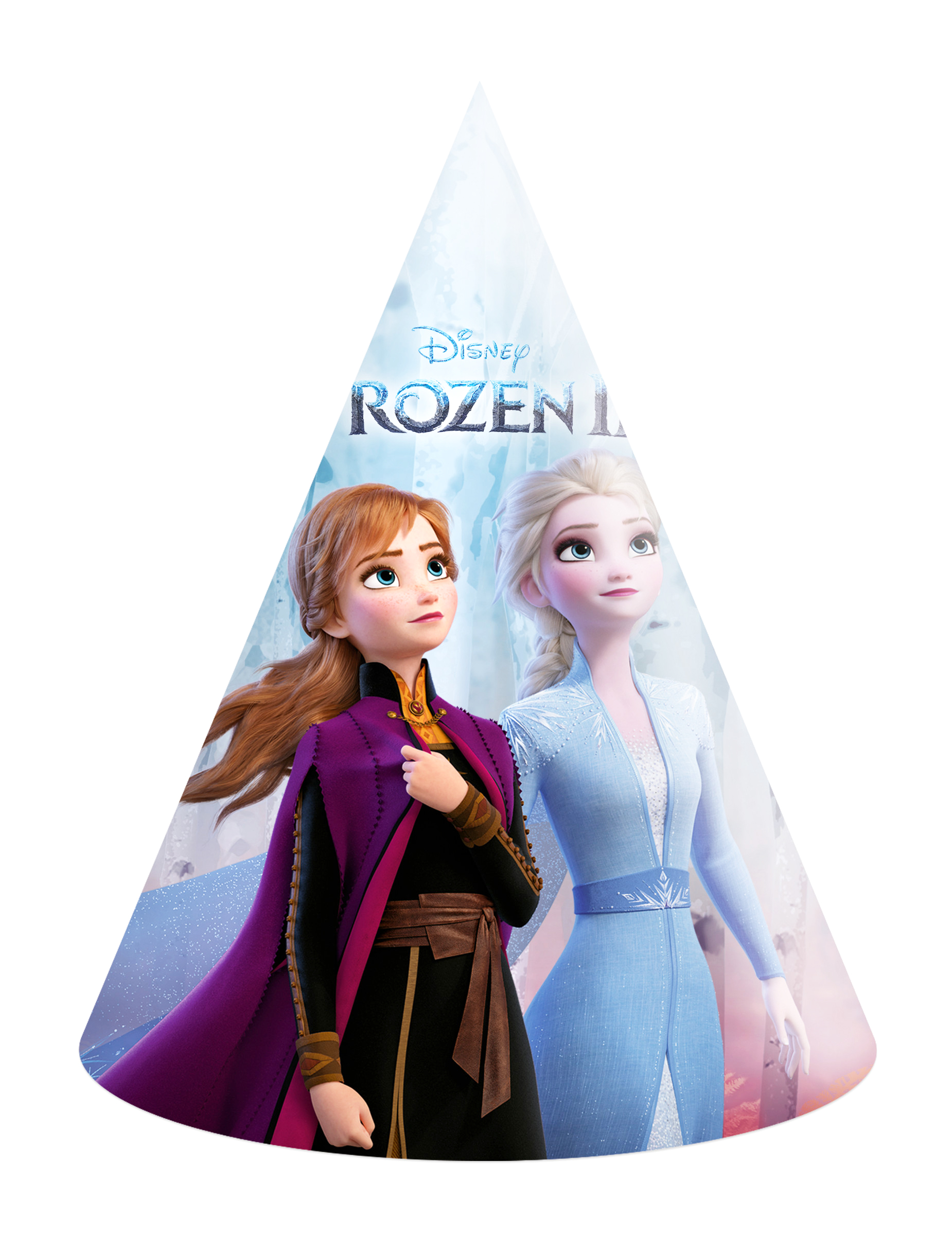 Frozen 2-Partyhüte für Kinder Disney 6 Stück bunt von KARNEVAL-MEGASTORE