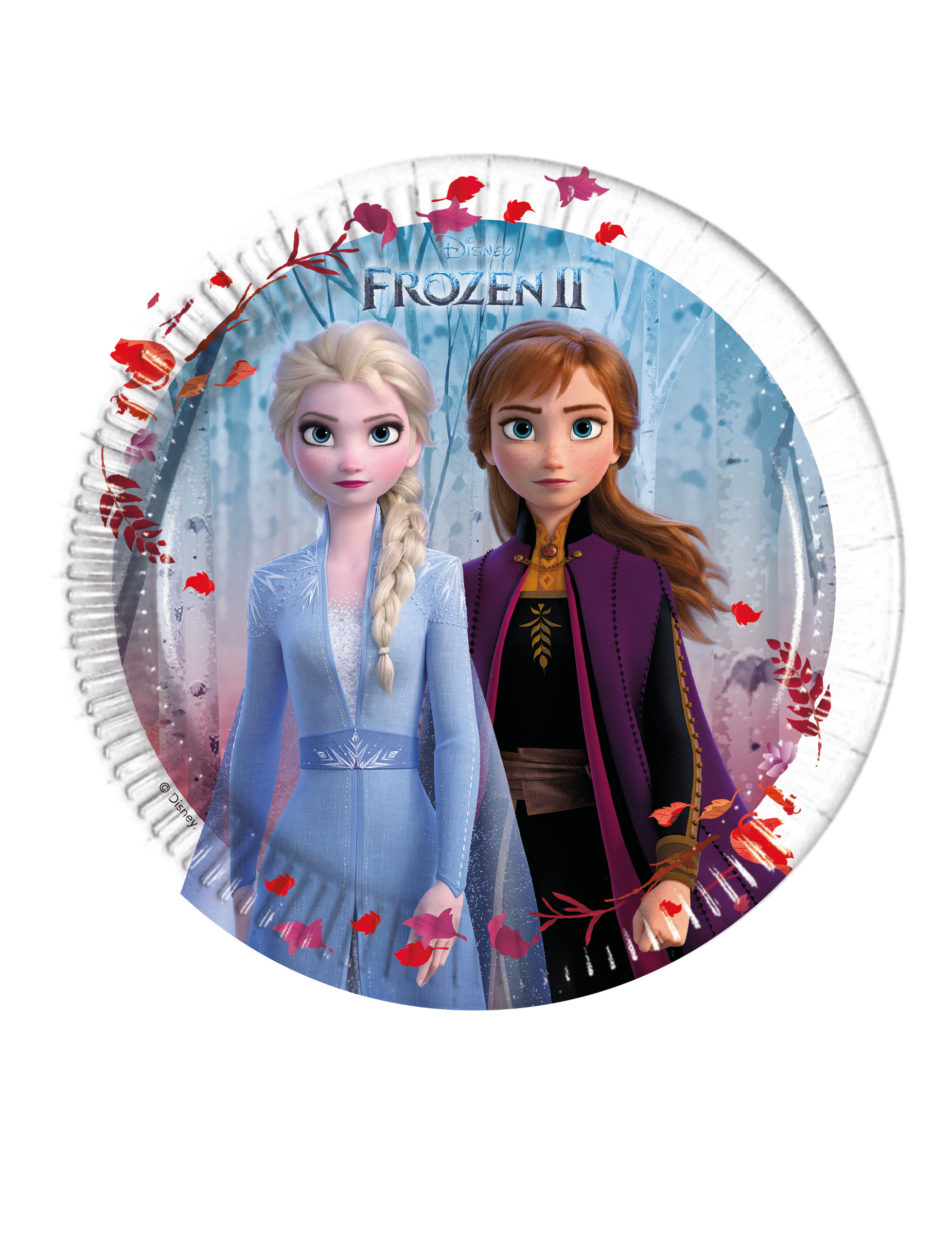 Frozen 2-Partyteller für Kinder Tischdeko 8 Stück bunt 20 cm von KARNEVAL-MEGASTORE
