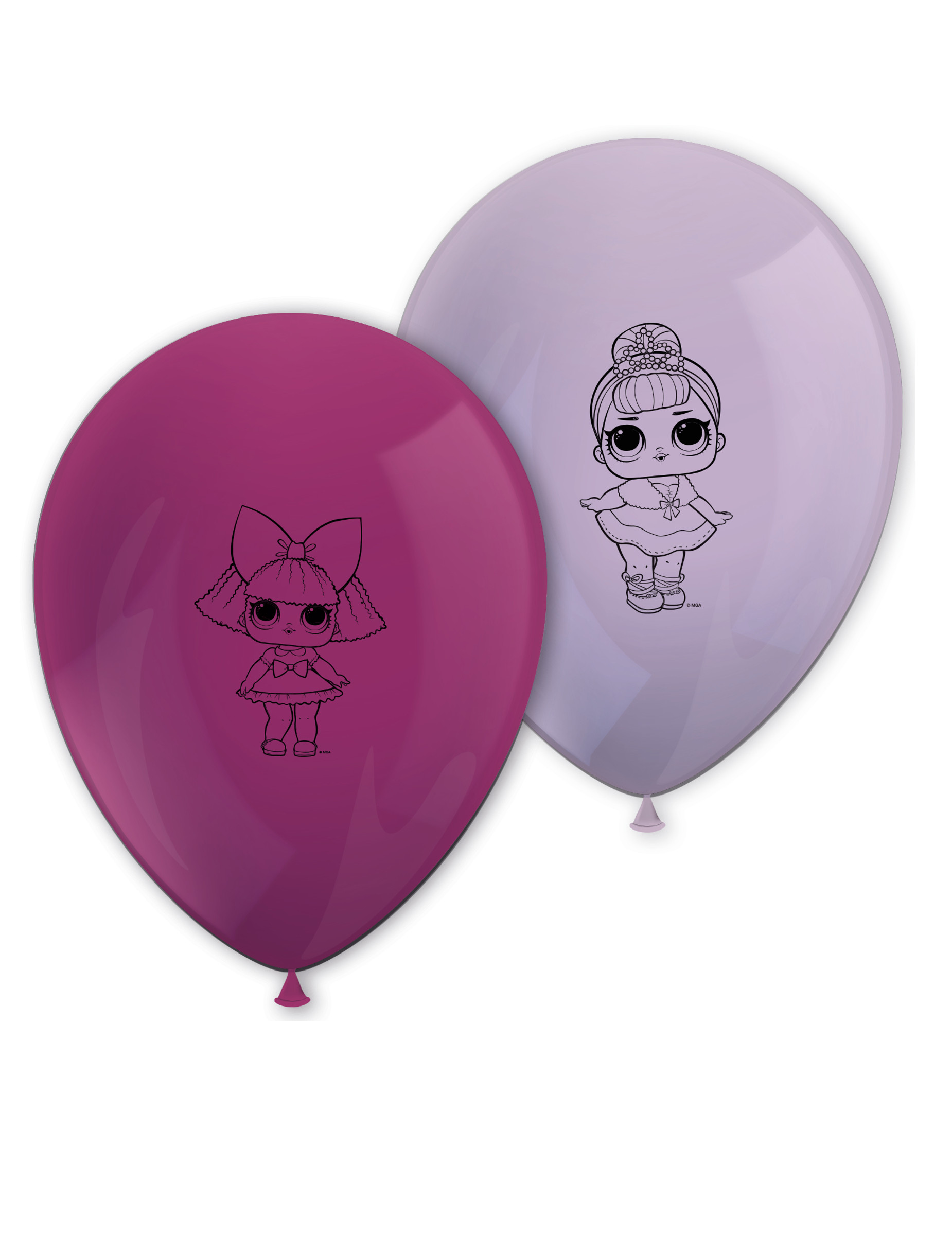 LOL Surprise-Luftballons Dekoration 8 Stück rosa von KARNEVAL-MEGASTORE