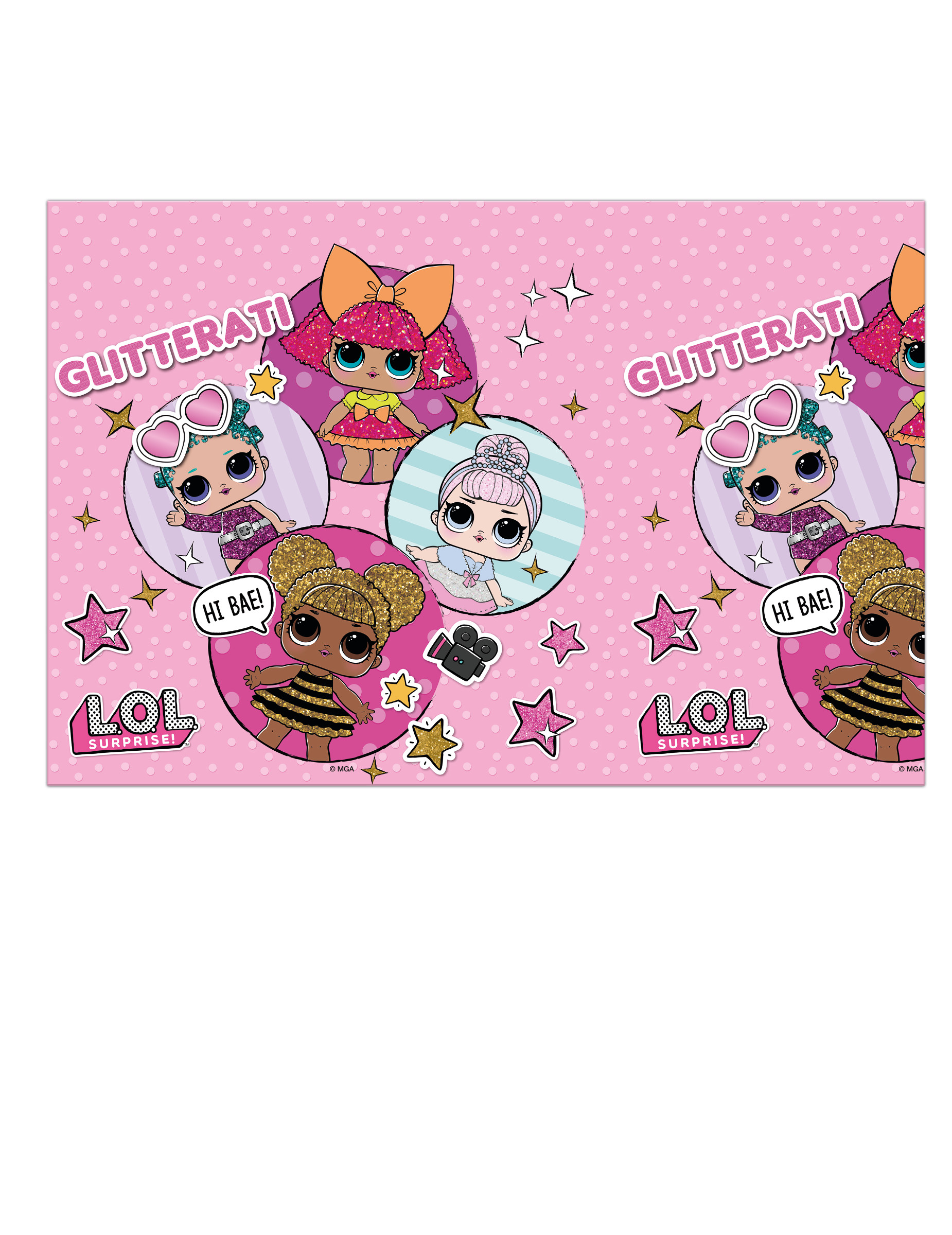 LOL Surprise-Tischdecke Partydeko rosa 120x180 cm von KARNEVAL-MEGASTORE