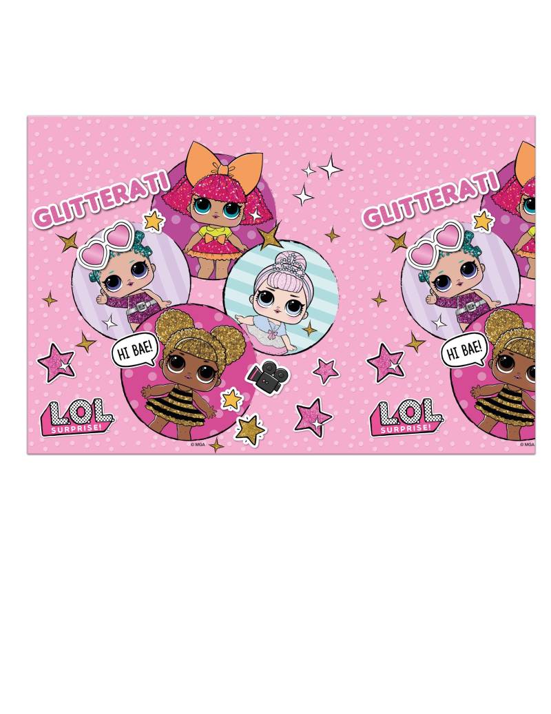 LOL Surprise-Tischdecke Partydeko rosa 120x180 cm von KARNEVAL-MEGASTORE