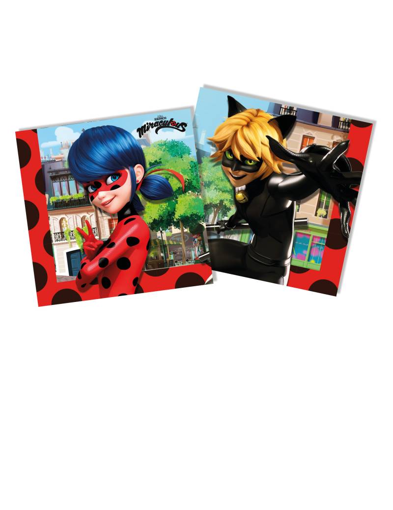 Lady Bug Servietten aus Papier 20 Stück bunt 33 x 33 cm von KARNEVAL-MEGASTORE