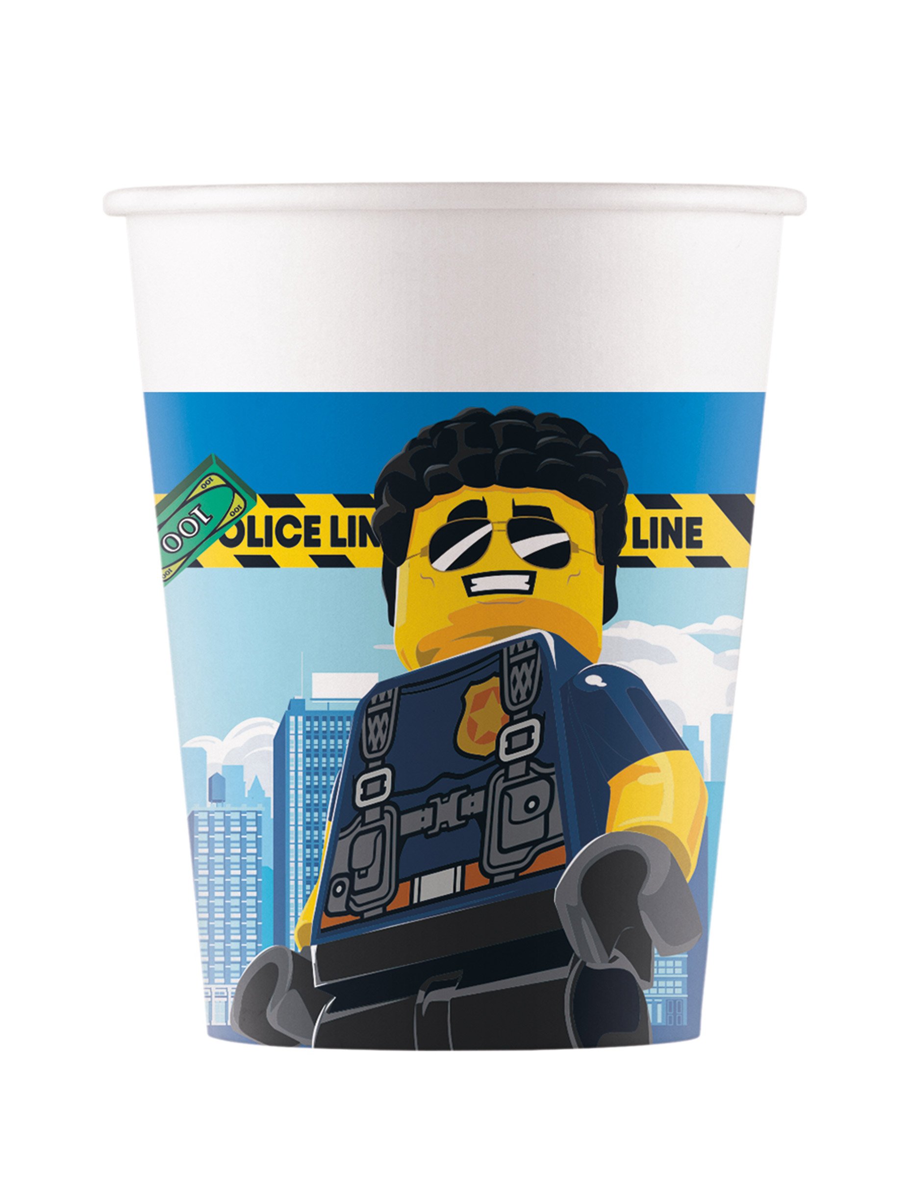 Lego City-Pappbecher FSC zertifiziert 8 Stück bunt 200 ml von KARNEVAL-MEGASTORE