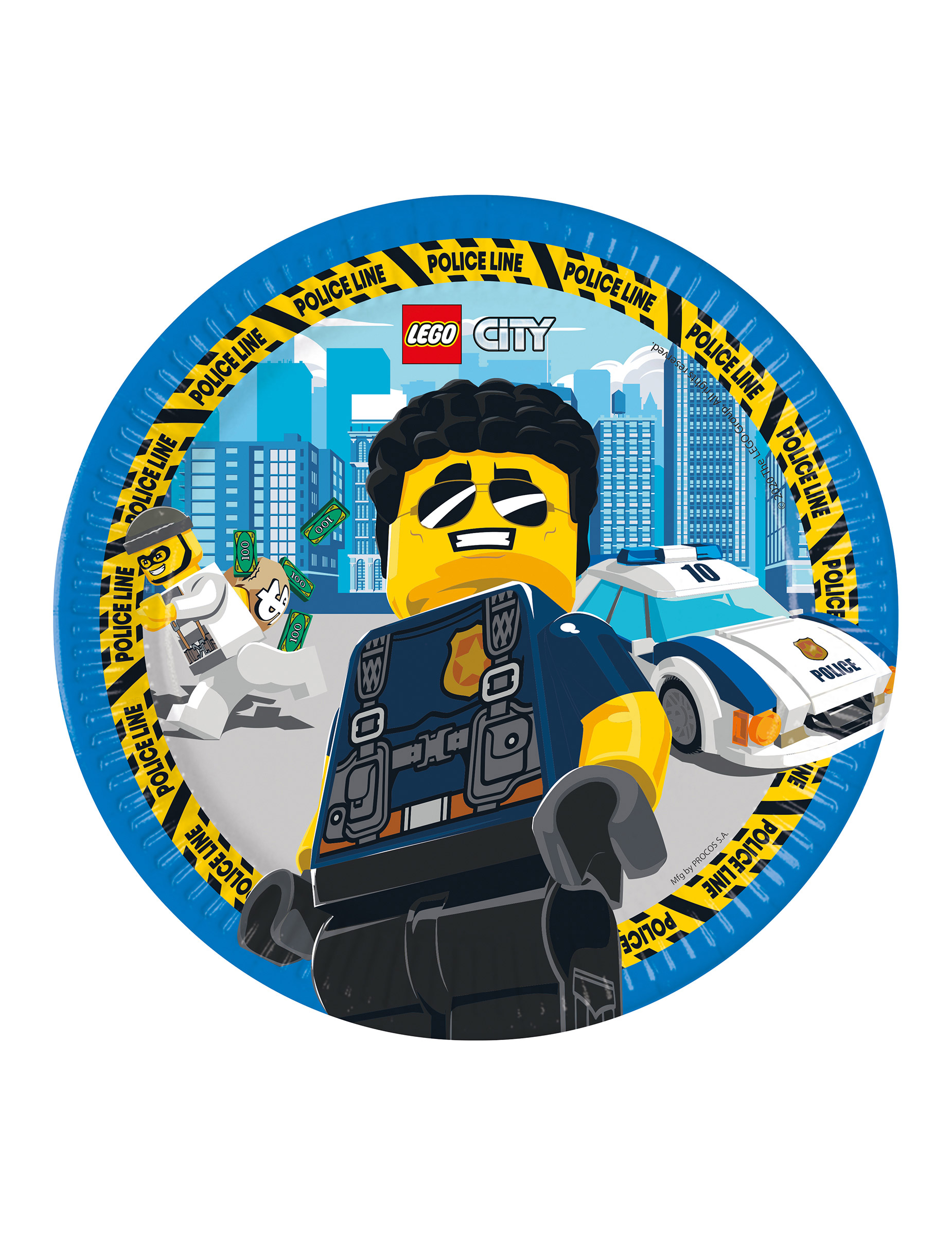 Lego City-Pappteller FSC zertifiziert 8 Stück bunt 23 cm von KARNEVAL-MEGASTORE