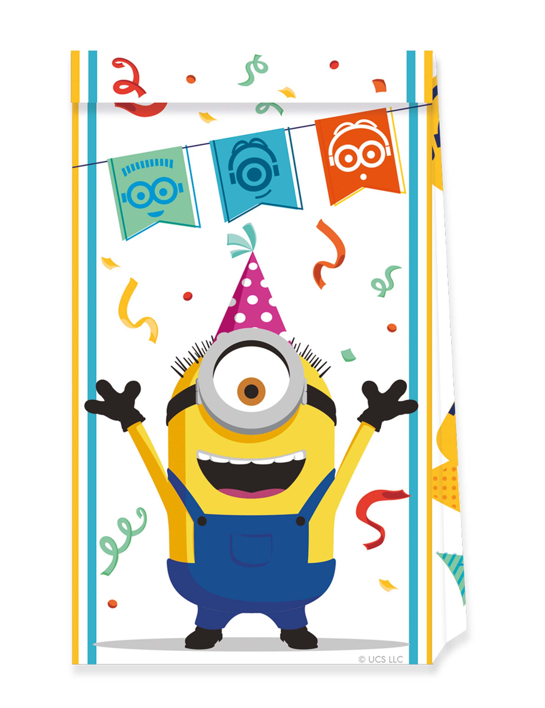 Minions-Geschenktüten für Kindergeburtstag 4 Stück bunt 22 cm von KARNEVAL-MEGASTORE
