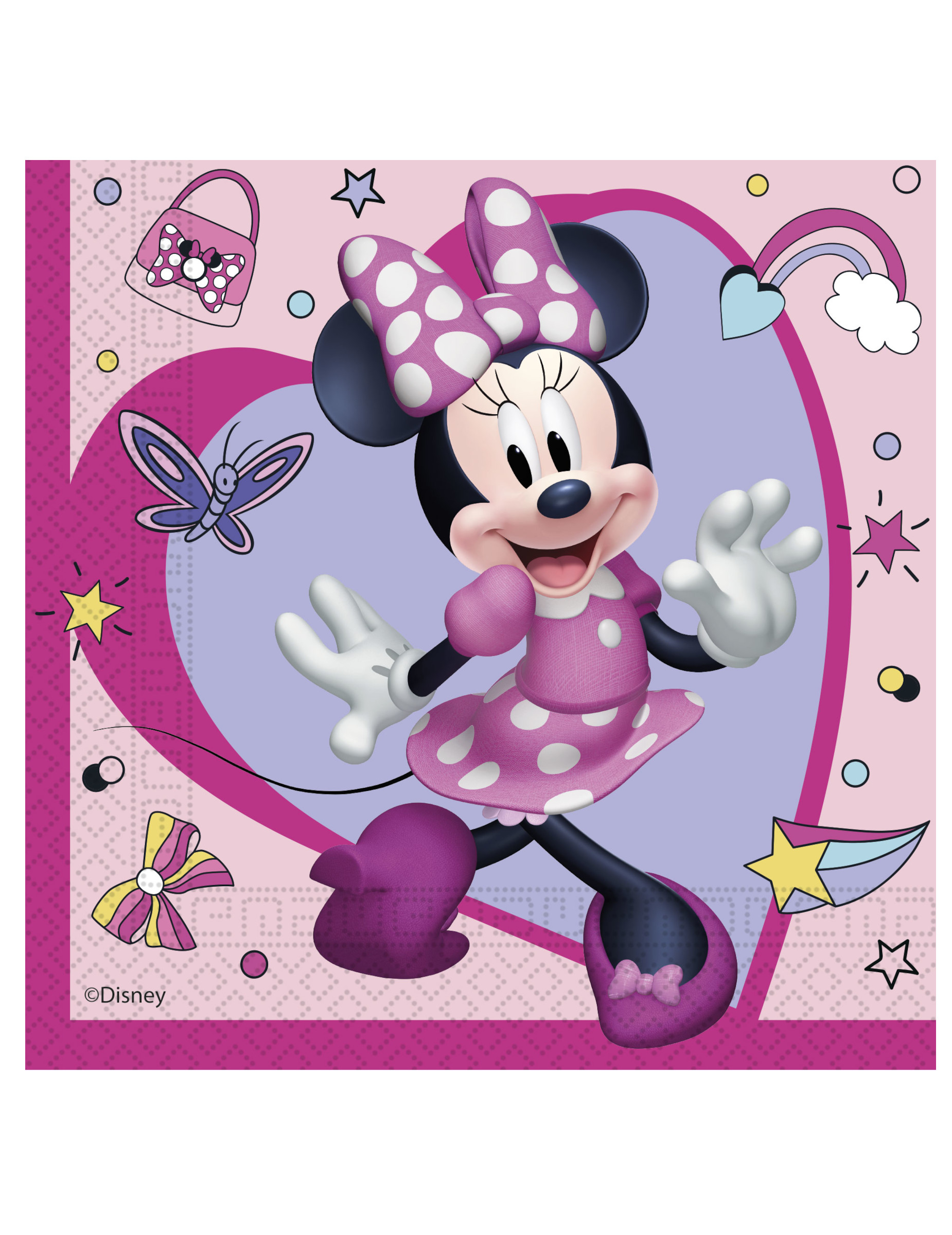 Minnie Junior Papierservietten 20 Stück 33 x 33 cm von KARNEVAL-MEGASTORE