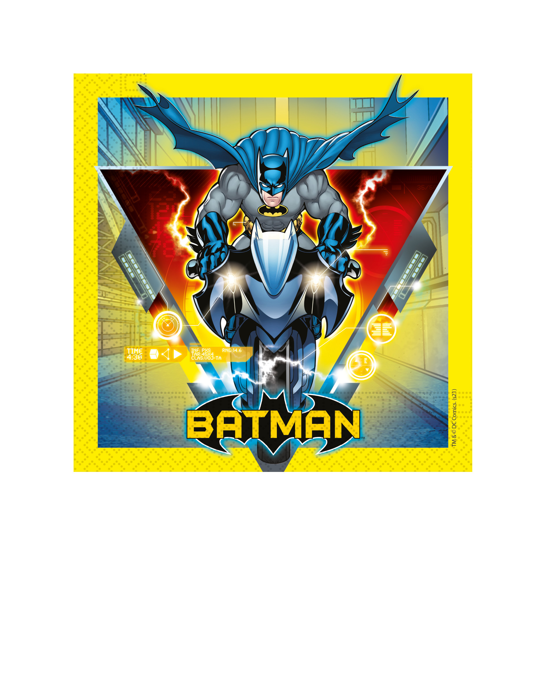 Offizielle Batman-Papierservietten 20 Stück bunt 33 x 33 cm von KARNEVAL-MEGASTORE