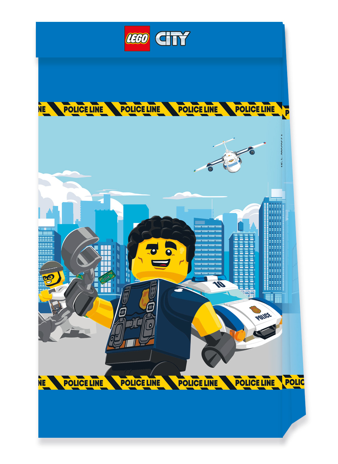 Offizielle Lego City-Partytüten aus FSC-Papier 4 Stück bunt von KARNEVAL-MEGASTORE