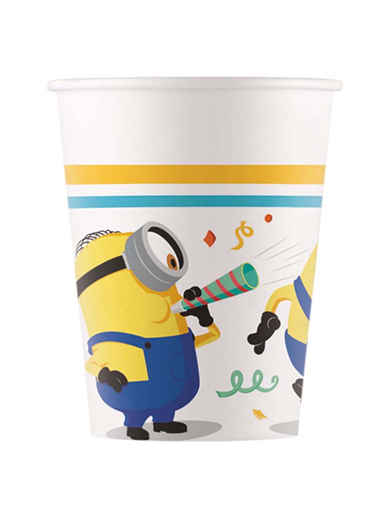 Offizielle Minions-Partybecher 8 Stück bunt 200 ml von KARNEVAL-MEGASTORE