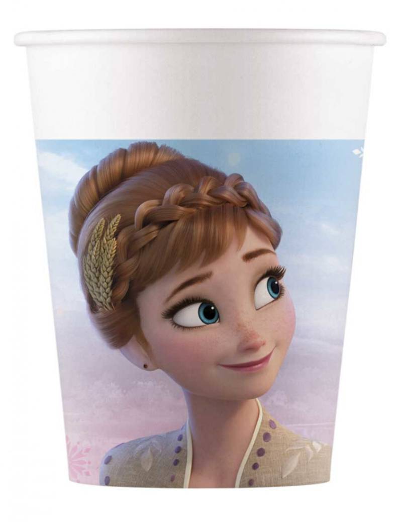 Pappbecher Frozen Wind Spirit-Tischzubehör 8 Stück bunt 200 ml von KARNEVAL-MEGASTORE