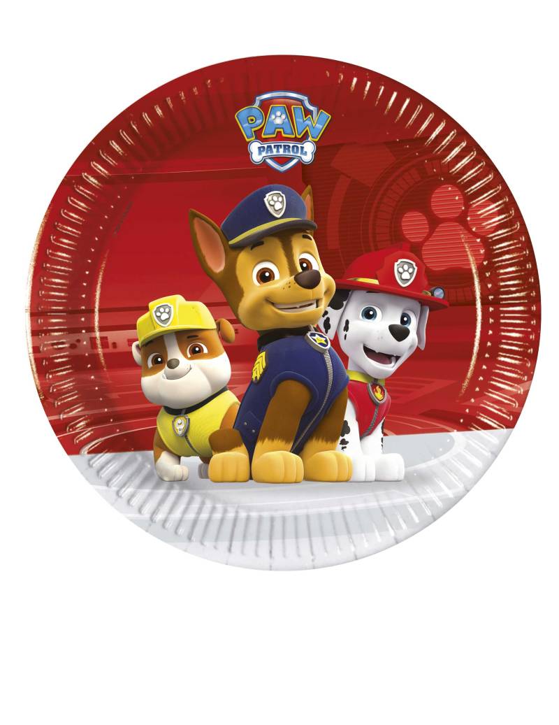 Paw Patrol-Pappteller Ruben, Chase und Marshall Tischdeko bunt 20cm von KARNEVAL-MEGASTORE