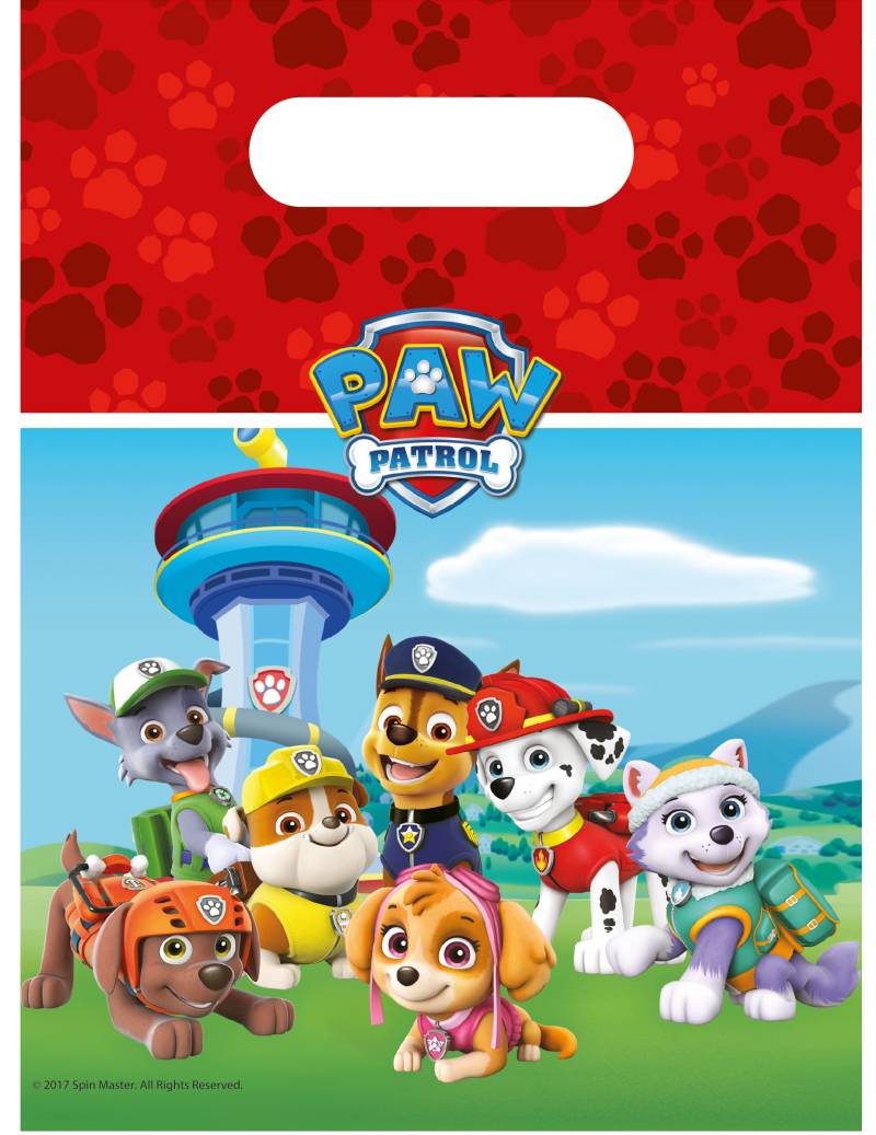 Paw Patrol-Partytüten 6 Stück bunt 23x16,5cm von KARNEVAL-MEGASTORE