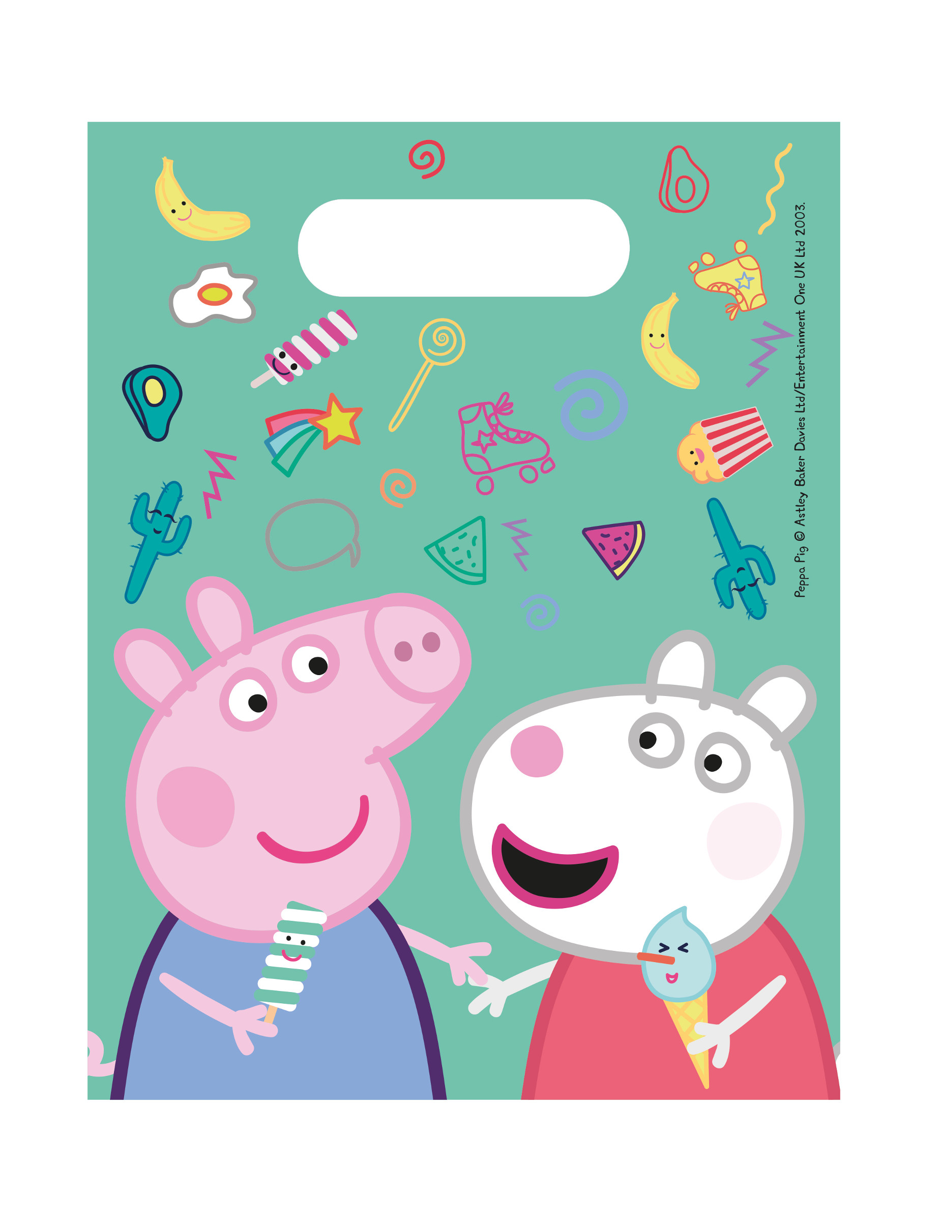 Peppa Wutz-Geschenktüten 6 Stück bunt 17 x 23 cm von KARNEVAL-MEGASTORE