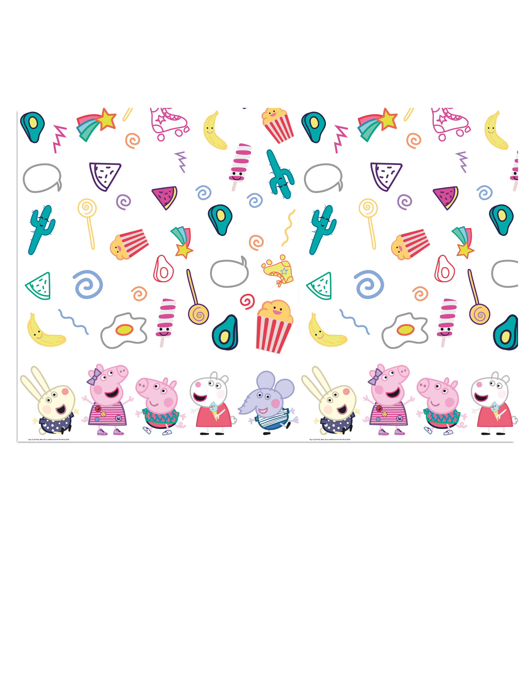 Peppa Wutz-Tischdecke Partyzubehör Kindergeburtstag bunt 120x180 cm von KARNEVAL-MEGASTORE