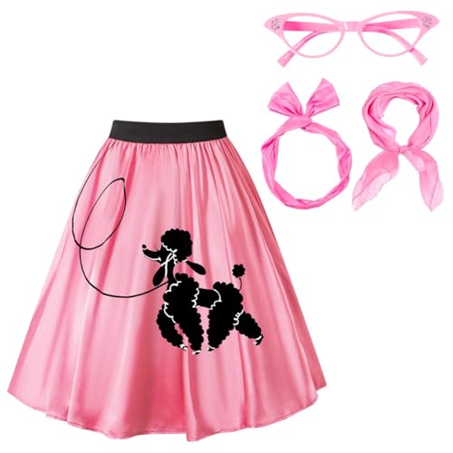PROMOTED TO BIG SISTER 50er Jahre Damen Outfit 1950 Pudel Rock Halloween Kostüm Zubehör Schal Brille Stirnband, Pink, L PROMOTED TO BIG SISTER 50er Jahre Damen Outfit 1950 Pudel Rock Halloween Kostüm Zubehör Schal Brille Stirnband, Pink, L von PROMOTED TO BIG SISTER