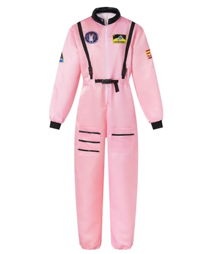 PROMOTED TO BIG SISTER Astronauten-Kostüm für Damen, Raumfahrer, Halloween-Overall (Rosa, Größe L) von PROMOTED TO BIG SISTER