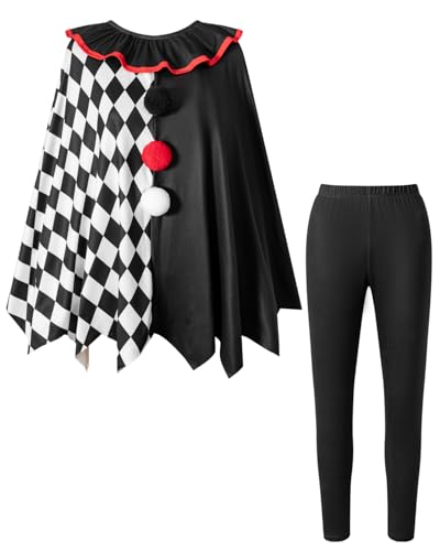 PROMOTED TO BIG SISTER Gruseliges Clown-Kostüm für Damen, Halloween-Poncho-Kostüm (Einheitsgröße) von PROMOTED TO BIG SISTER