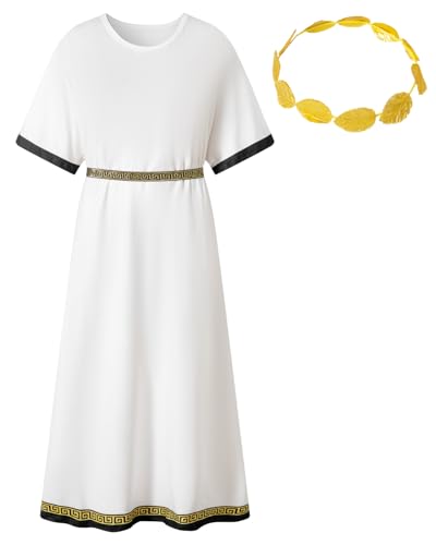 PROMOTED TO BIG SISTER Toga-Kostüm für griechische Männer, Halloween, Erwachsene, römischer Gewand mit Lorbeerkranz (XX-Large) von PROMOTED TO BIG SISTER