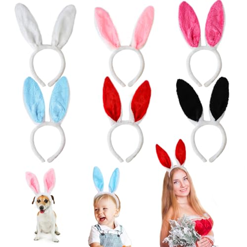 6 Stück Hasenohren Haarreif, Hasenohren Karneval, Easter Bunny Ears, Plüsch Kaninchen Ohren Stirnband, Hase Ohren Haarbänder, Hasenohren Plüsch Stirnbänder für Karneval, Ostern Party, Kostüm Cosplay 6 Stück Hasenohren Haarreif, Hasenohren Karneval, Easter Bunny Ears, Plüsch Kaninchen Ohren Stirnband, Hase Ohren Haarbänder, Hasenohren Plüsch Stirnbänder für Karneval, Ostern Party, Kostüm Cosplay von PRZRAO