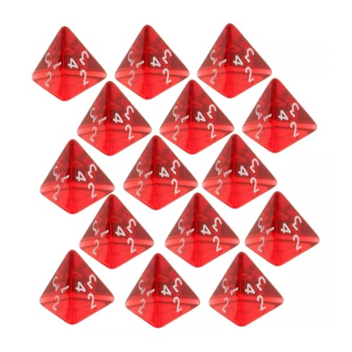 PSFDEWT 15pc Red Dice Set D4 Vierseitig 2 cm 4-Die-RPG-Player-ACCS und nützliche praktische Kosteneffekte von PSFDEWT
