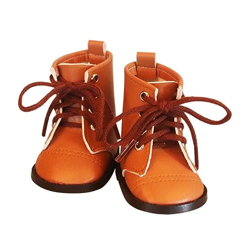 18 Zoll Girl Puppenstiefel kreativer Puppenschuh modische Lederschuhe Outfit Accessoires Brown 1 Pairdoll Stiefel von PSFDEWT