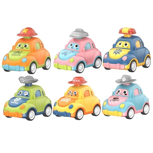 6PCS Toy Cars Press und Go Cars Toys mit Taxi, Krankenwagen, Scool-Bus und intelligentere selbstfahrende Spielfahrzeuge für Säuglinge 6-18 Monate, Geburtstagsgeschenke für Jungen Mädchenspielzeug 6PCS Toy Cars Press und Go Cars Toys mit Taxi, Krankenwagen, Scool-Bus und intelligentere selbstfahrende Spielfahrzeuge für Säuglinge 6-18 Monate, Geburtstagsgeschenke für Jungen Mädchenspielzeug von PSFDEWT