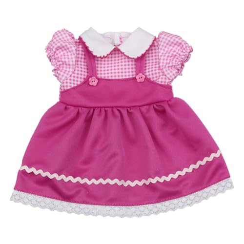 Babypuppen Kleidung Rose rotes Kleid mit Schultergurten passt zu 18 Zoll Girl Doll Foto Album Box von PSFDEWT