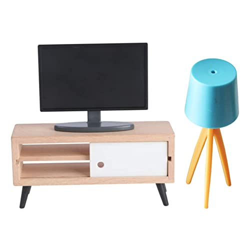 Doll House Möbel Miniatur TV -Schrank Modell Mini -TV -Stand Spielzeugseitenlampe Dollhouse Accessoires Doll House Möbel Miniatur TV -Schrank Modell Mini -TV -Stand Spielzeugseitenlampe Dollhouse Accessoires von PSFDEWT