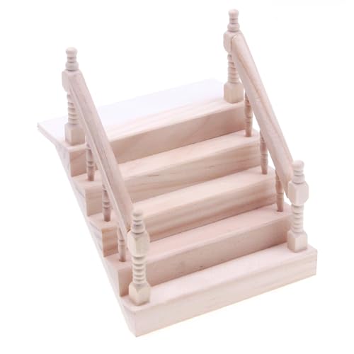 Dollhouse Treppe 1:12 Wahl -Wood DUSHUME Treppe mit Handläufe DIY von PSFDEWT