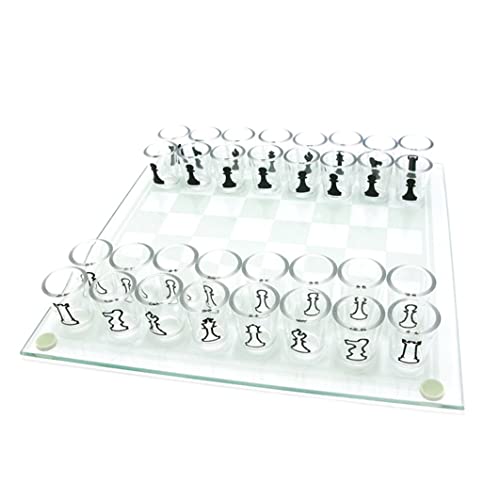 Glasschach -Set mit 32pcs Acrylbecher Schach- und Weinbecherspiel -Schuss -Trinkglas -Set für Erwachsene von PSFDEWT