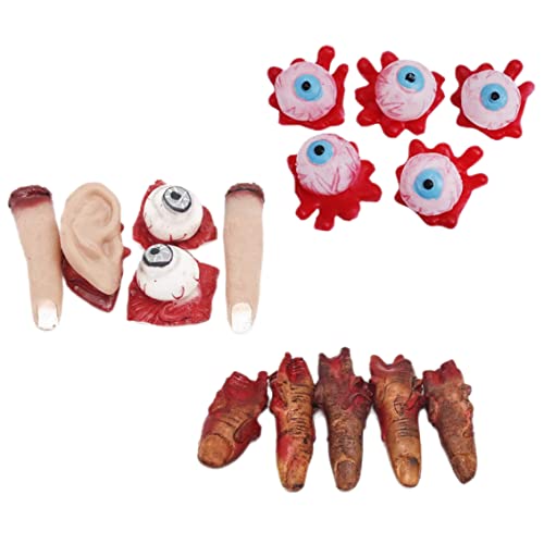 Halloween -Dekorationen Blutunsichtsrequisiten Set realistische falsche Finger Plastik Augäpfel künstliche gebrochene Körperteile Horror Streich Accessoires für Spukhaus Vampire Themenpartys Dekor Vo Halloween -Dekorationen Blutunsichtsrequisiten Set realistische falsche Finger Plastik Augäpfel künstliche gebrochene Körperteile Horror Streich Accessoires für Spukhaus Vampire Themenpartys Dekor Vo von PSFDEWT