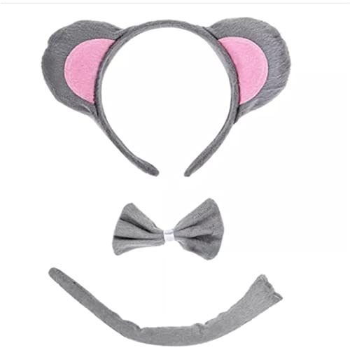Maus -Ohr -Stirnband -Schwanz -Fliege Kostümzubehör, niedliche Maus -Ohr -Stirnband 3 -teilige Set, Erwachsene Kids Jungen Mädchen Halloween Cosplay Game Party Rattenthema Neuheit Make -up Kostümzube Maus -Ohr -Stirnband -Schwanz -Fliege Kostümzubehör, niedliche Maus -Ohr -Stirnband 3 -teilige Set, Erwachsene Kids Jungen Mädchen Halloween Cosplay Game Party Rattenthema Neuheit Make -up Kostümzube von PSFDEWT