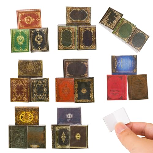 Mini -Bücher 100 PCs 1: 12 Skalen winzige Dollhouse -Bücher, 8 Styles Library Miniatures Model Dollhouse Accessoires für DIY -Projekte Kinder tun Play Supplies Mini von PSFDEWT