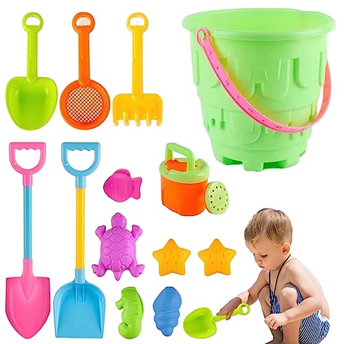 PSFDEWT 13pcs Strandspielzeug für Kinder Sandspielzeug beinhaltet Strandeimer, Sandform, Schaufel, Rechen, Sifter -Schaufeln, Schloss - Eimer und Schaufel PSFDEWT 13pcs Strandspielzeug für Kinder Sandspielzeug beinhaltet Strandeimer, Sandform, Schaufel, Rechen, Sifter -Schaufeln, Schloss - Eimer und Schaufel von PSFDEWT