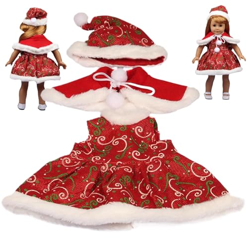PSFDEWT 18 Zoll Puppenkleidung Set Soft & Elastic Christmas Babypuppenkleidung mit Hut, Kleid, Schal und Schuhen DIY 18 -Zoll PSFDEWT 18 Zoll Puppenkleidung Set Soft & Elastic Christmas Babypuppenkleidung mit Hut, Kleid, Schal und Schuhen DIY 18 -Zoll von PSFDEWT