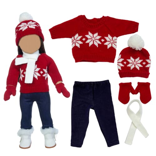 PSFDEWT 18 Zoll Puppenkleidung niedliche gestrickte amerikanische Puppenkleidung Winterpuppen -Outfit, einschließlich Pulloverhosen Hats Handschuhe und Schals für Geschenke Style 1 Dollar PSFDEWT 18 Zoll Puppenkleidung niedliche gestrickte amerikanische Puppenkleidung Winterpuppen -Outfit, einschließlich Pulloverhosen Hats Handschuhe und Schals für Geschenke Style 1 Dollar von PSFDEWT