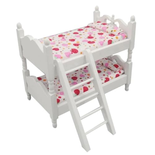 PSFDEWT 1pc Mini schöne Etagenbettmodell Dollhouse Möbelpuppenhaus Dekoration Doll Haus Accessoire Miniaturbett für, Erdbeermusterminiature PSFDEWT 1pc Mini schöne Etagenbettmodell Dollhouse Möbelpuppenhaus Dekoration Doll Haus Accessoire Miniaturbett für, Erdbeermusterminiature von PSFDEWT