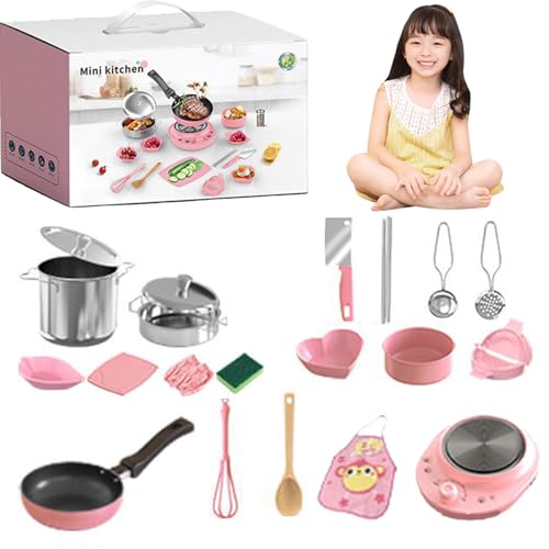 PSFDEWT 22pcs Kinderküchen-Set, Kinderkochsets aus Edelstahl aus Edelstahl, echte Lebensmittel für Kinder 7-14 Anfänger Kochen Bildungsspielzeug, Kinderküchenset PSFDEWT 22pcs Kinderküchen-Set, Kinderkochsets aus Edelstahl aus Edelstahl, echte Lebensmittel für Kinder 7-14 Anfänger Kochen Bildungsspielzeug, Kinderküchenset von PSFDEWT