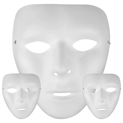 PSFDEWT 3 PCs Halloween -Maske Vollgesicht 7.1x5.9 in weißer Maske für Frauen DIY leere Maskerade -Ebene für neuartige Kostüm, Cosplay -künstlerische Projekte, Theater Halloween PSFDEWT 3 PCs Halloween -Maske Vollgesicht 7.1x5.9 in weißer Maske für Frauen DIY leere Maskerade -Ebene für neuartige Kostüm, Cosplay -künstlerische Projekte, Theater Halloween von PSFDEWT