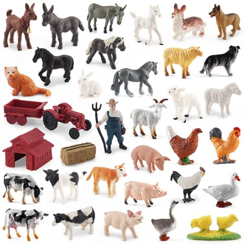 PSFDEWT 34pcs Farmtiere Figuren Realistische Farm Vieh -Traktor -Figuren Tiere Lernen pädagogische Spielset Harztiere für Kleinkinder Kinder Geschenke Tierfiguren PSFDEWT 34pcs Farmtiere Figuren Realistische Farm Vieh -Traktor -Figuren Tiere Lernen pädagogische Spielset Harztiere für Kleinkinder Kinder Geschenke Tierfiguren von PSFDEWT