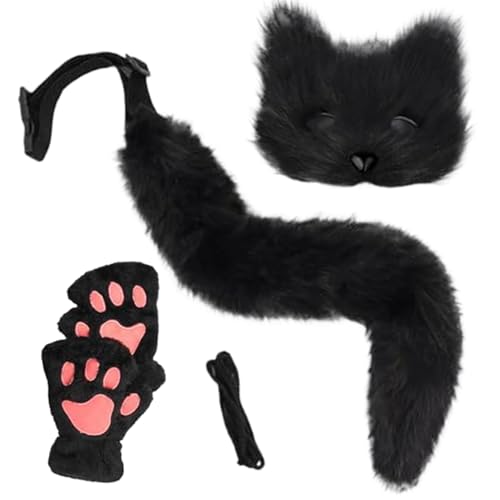 PSFDEWT 3pcs Fox -Kostüm Pelsery Therian Maske und Tail & Paws Handschuhe Plüsch Flauschige Katze Wolf Pelsery Kostüm mit Maske, Schwanz und Handschuhen für Cosplay -Party Masquerade Fox Kostüm PSFDEWT 3pcs Fox -Kostüm Pelsery Therian Maske und Tail & Paws Handschuhe Plüsch Flauschige Katze Wolf Pelsery Kostüm mit Maske, Schwanz und Handschuhen für Cosplay -Party Masquerade Fox Kostüm von PSFDEWT