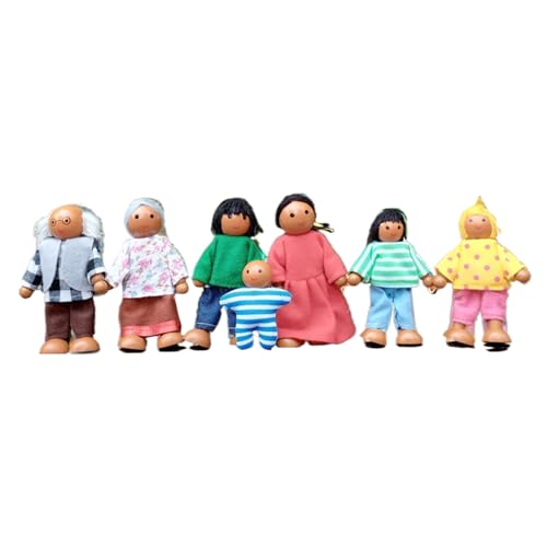 PSFDEWT 7pcs Dollhouse People Simulation Holzpuppenhaus People Peopable Halture Doll House Zahlen zart und süß für Mädchen Kleinkind Kinder Spielen Geschenkspeople PSFDEWT 7pcs Dollhouse People Simulation Holzpuppenhaus People Peopable Halture Doll House Zahlen zart und süß für Mädchen Kleinkind Kinder Spielen Geschenkspeople von PSFDEWT