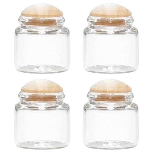 PSFDEWT 8pcs Mini -Gläser 1: 6 & 1:12 Glasflaschen Dollhouse Miniaturen, 0, 79 x 0, 39 Zoll Mini -Lebensmittelbehälter leer mit Deckel für Dollhouse Kitchen Restaurant Szenemini -Gläser von PSFDEWT
