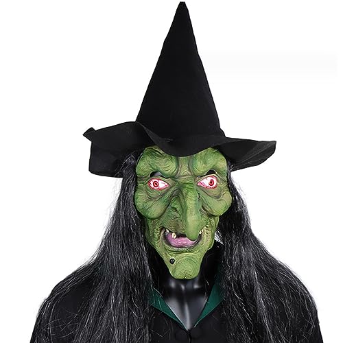 PSFDEWT Alte Frau Hexenmaske mit Hut Halloween DIY Free Größe gruselige gruselige Maske für erwachsene realistische Halloween für Cosplay -Kostüm Haunted House Hexe PSFDEWT Alte Frau Hexenmaske mit Hut Halloween DIY Free Größe gruselige gruselige Maske für erwachsene realistische Halloween für Cosplay -Kostüm Haunted House Hexe von PSFDEWT