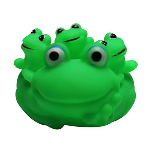 PSFDEWT Baby Bad Spielzeug Gummi -Frosch -Bad -Spielzeug schwimmend Squeeze Froschfamilie Badewanne für Baby Mom mit 3 4pcs von PSFDEWT