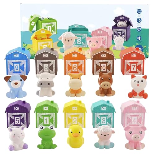 PSFDEWT Baby Farm Animal Toys 20pcs/Set Cartoon nummeriertes lebendiges Kleinkind Lernen Spielzeug süße Entwicklungs-Eltern-Kind-Farm-Geburtstagsgeschenk Baby Tier PSFDEWT Baby Farm Animal Toys 20pcs/Set Cartoon nummeriertes lebendiges Kleinkind Lernen Spielzeug süße Entwicklungs-Eltern-Kind-Farm-Geburtstagsgeschenk Baby Tier von PSFDEWT