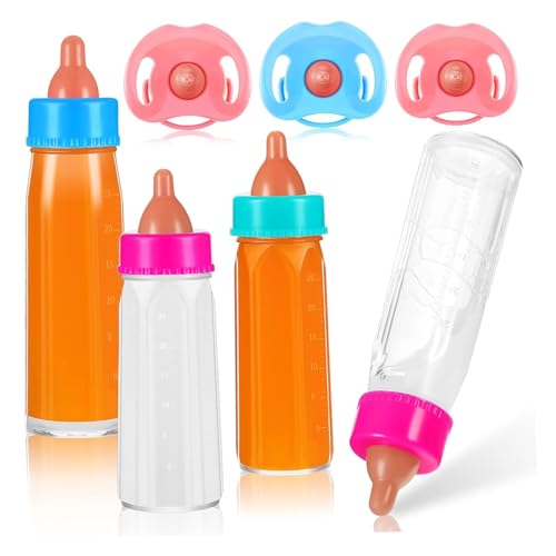 PSFDEWT Babypuppenflaschen mit verschwundener Milch, 7 PCs/Set Spielzeugbabyflaschen für Puppen mit Schnuller Simulation Dolls Accessoires Geschenk für Kinder PSFDEWT Babypuppenflaschen mit verschwundener Milch, 7 PCs/Set Spielzeugbabyflaschen für Puppen mit Schnuller Simulation Dolls Accessoires Geschenk für Kinder von PSFDEWT