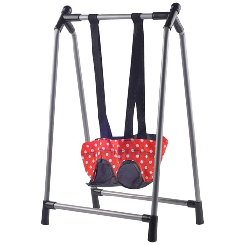 PSFDEWT Babypuppenschwung, leichte Puppenschwung mit faltbarem Metallständer, süßes Babyspielzeug, Möbel, Accessoires für Jungen und Mädchen Geschenke Hochstuhl Hochstuhl von PSFDEWT