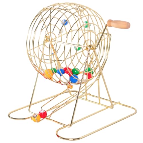 PSFDEWT Bingo-Set handgekurreltes Bingo-Spielset enthält 1 Bingo Cage & 50 Bälle, das abschließbares Metal-Bingo-Spiel mit Folie für Party, jährliches Meeting, Karnevalsspiel PSFDEWT Bingo-Set handgekurreltes Bingo-Spielset enthält 1 Bingo Cage & 50 Bälle, das abschließbares Metal-Bingo-Spiel mit Folie für Party, jährliches Meeting, Karnevalsspiel von PSFDEWT