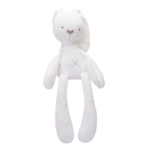 PSFDEWT Bunny Plüschspielzeug Kaninchen schlafender Kumpel gefüllter Puppenhasen -Cartoon beruhigte weiche Spielzeug weiße DIY Craft Form Form von PSFDEWT